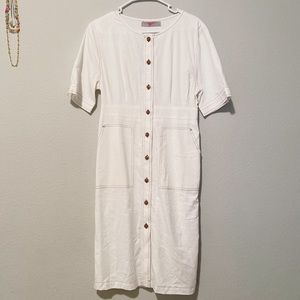 Elegant White Midi Dress